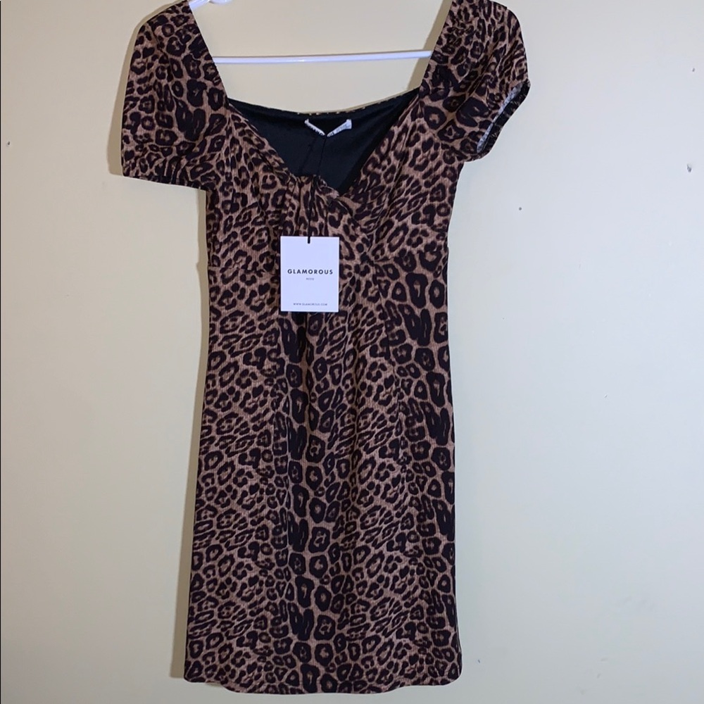 Glamorous Brown Leopard Print Midi Dress